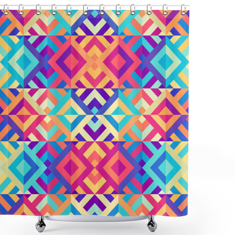 Personality  Abstract Seamless Tileable Pattern. Triangles Aztec Background. Vector Image. Shower Curtains