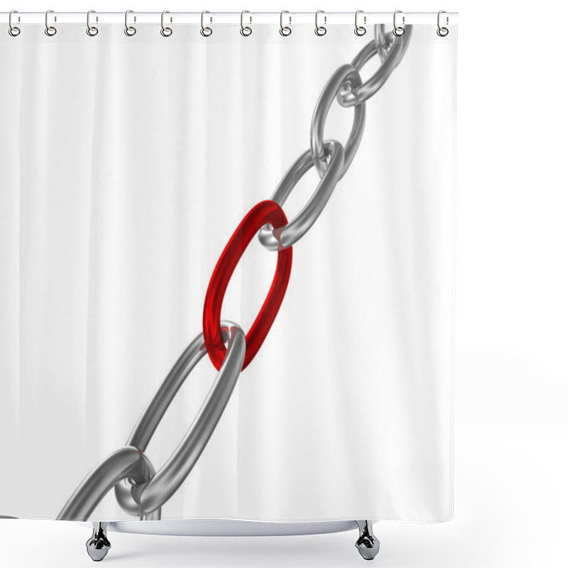 Personality  Grey Chain With Red Ring Shower Curtains