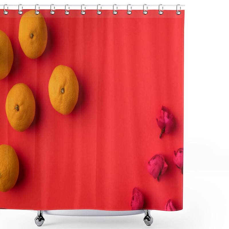 Personality  Tangerines And Flowers Shower Curtains