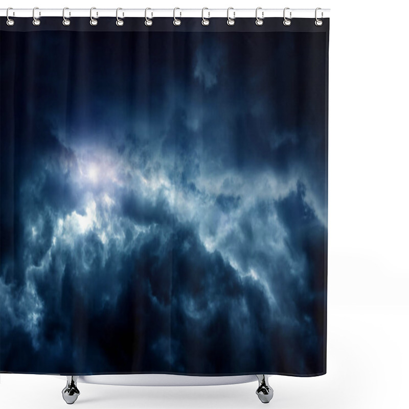 Personality  Light In The Dark And Dramatic Storm Clouds Shower Curtains