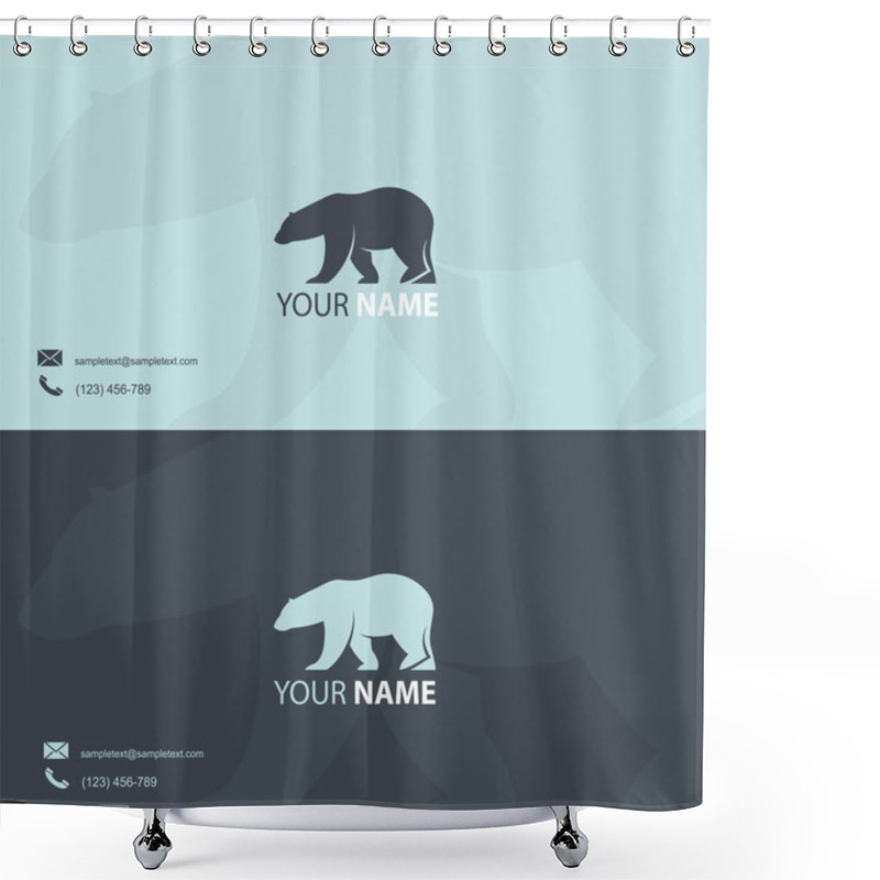 Personality  Business Card Template With Polar Bear Shower Curtains