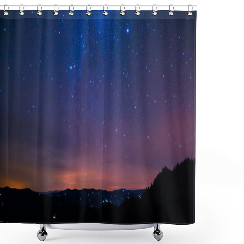 Personality  Fantastic View At The Starry Sky. Dramatic And Picturesque Scene. Location Place Carpathian, Ukraine, Europe. Discover The World Of Beauty. Artistic Picture. Astrophotography. Shower Curtains