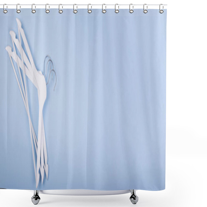 Personality  White Wooden Clothes Hanger Shower Curtains