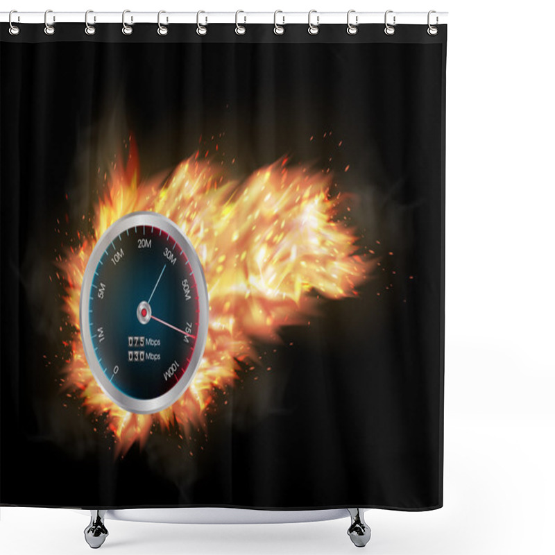 Personality  Internet Speed Test Meter Shower Curtains