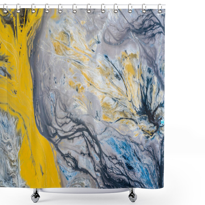 Personality  Degraded Landscape. Destroyed Land. View From Above. Surrealisti Shower Curtains