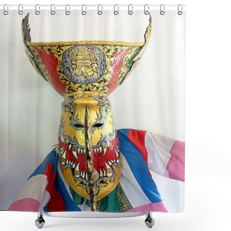 Personality  Phi Ta Khon Ghost Mask  In Ghosh Mash Festival Phi Ta Khon Festi Shower Curtains