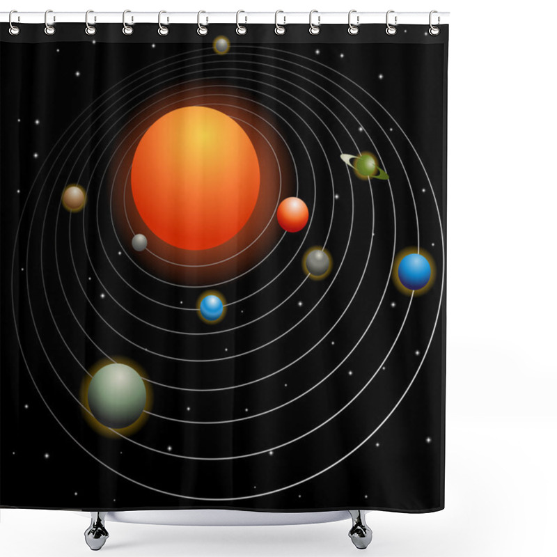 Personality  Solar System Shower Curtains