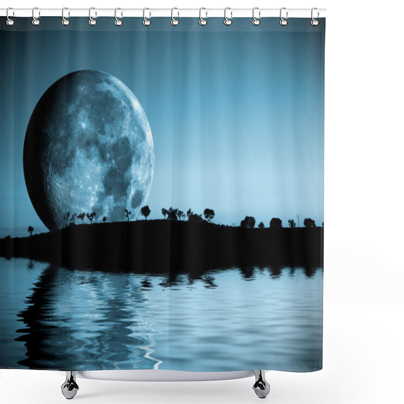 Personality  Full Moon Landscape Shower Curtains