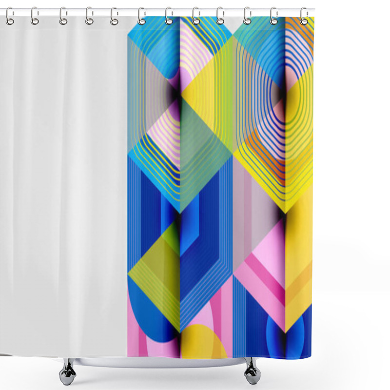 Personality  Hexagons, Diamonds Pattern. Geometric Repeating Hexagon Background Shower Curtains