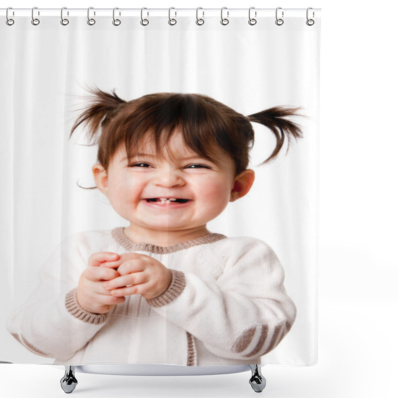 Personality  Happy Laughing Baby Toddler Girl Shower Curtains