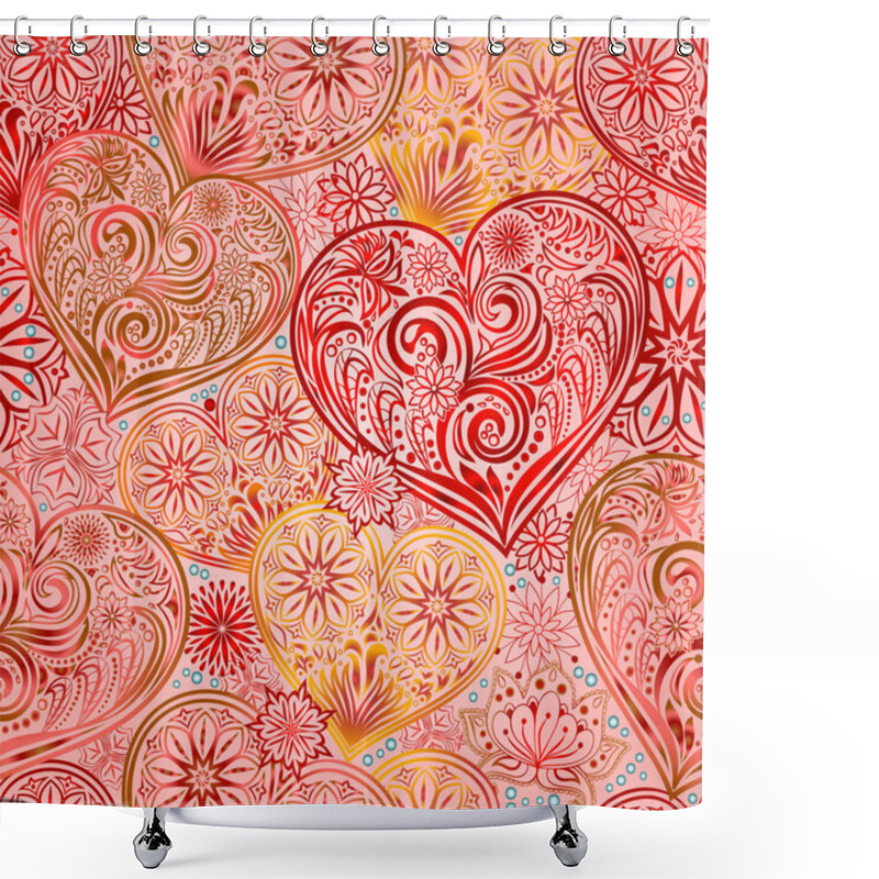 Personality  Valentine Day Seamless Background Shower Curtains