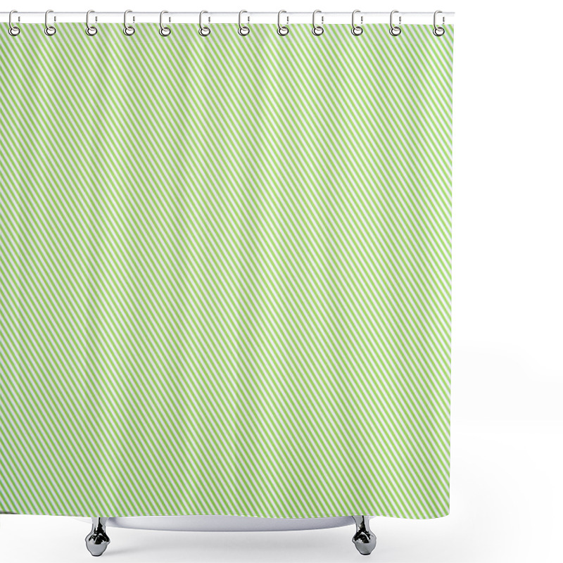 Personality  Striped Diagonal Green And White Pattern Texture Shower Curtains