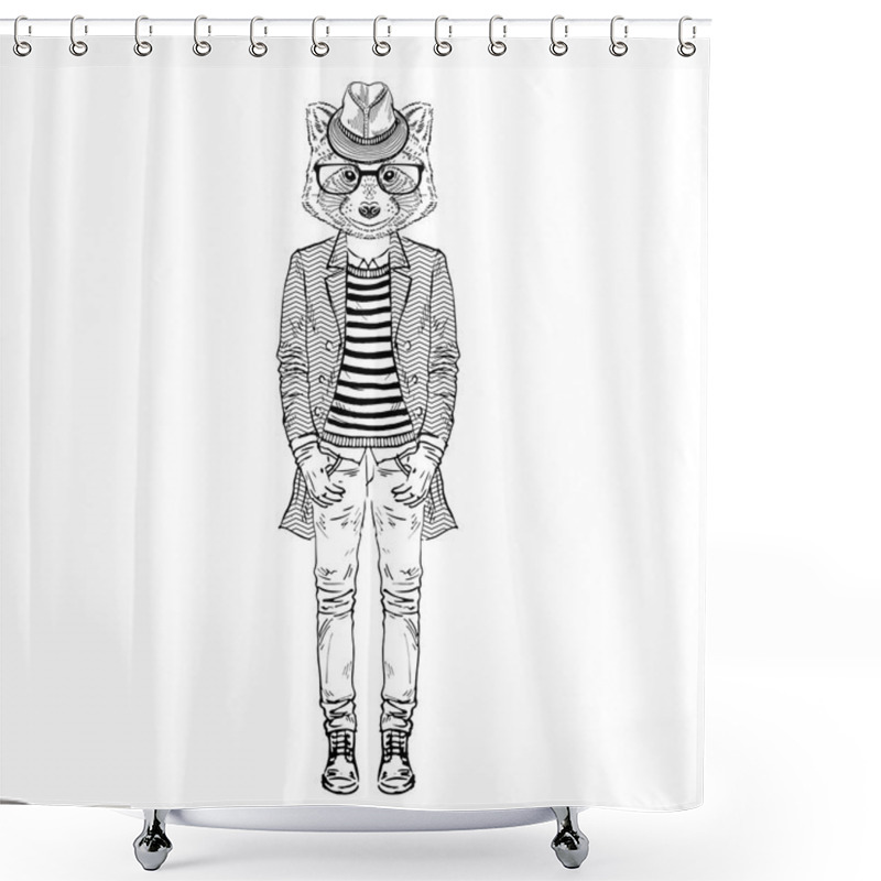 Personality  Fashion Raccoon Shower Curtains