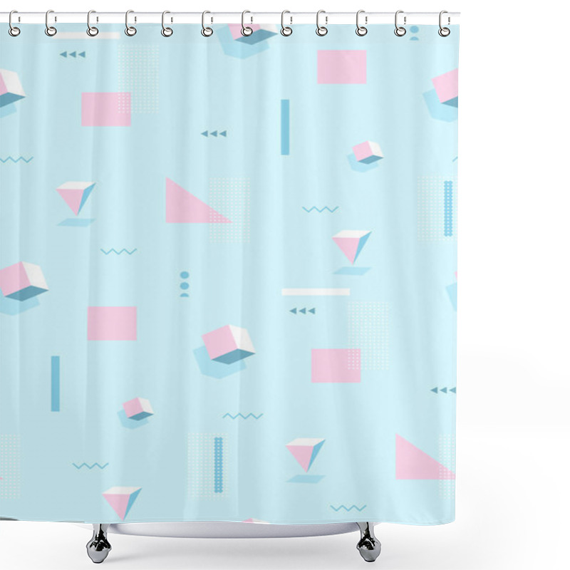 Personality  Illustration For Hipsters Memphis Style. Shower Curtains