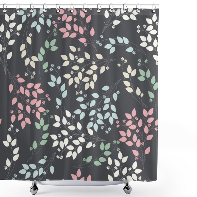 Personality  Elegant Seamless Pattern With Flowers And Leaves Shower Curtains