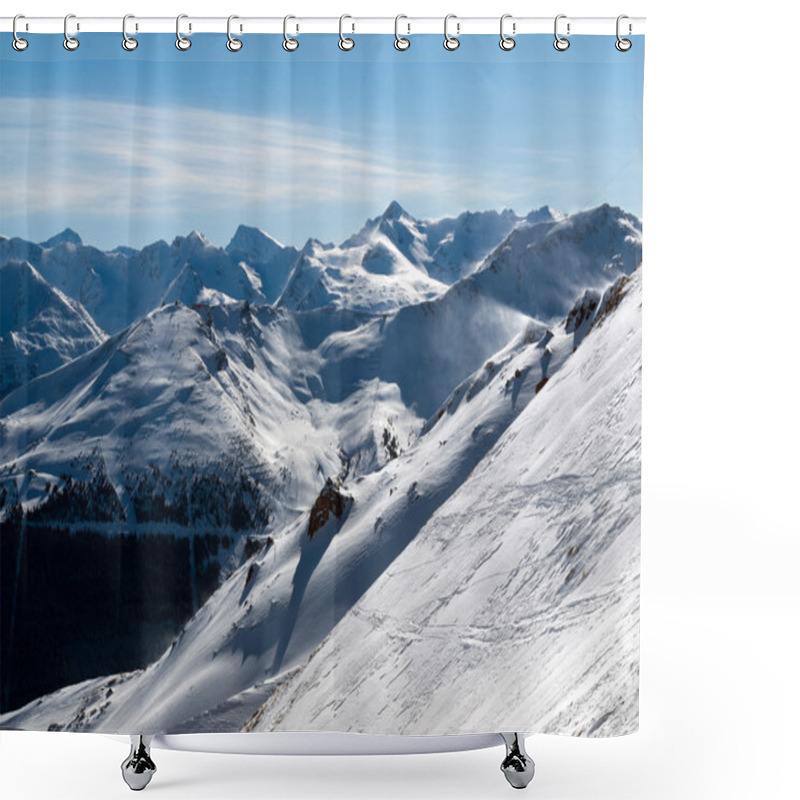 Personality  Skiing Area In The Alps Shower Curtains