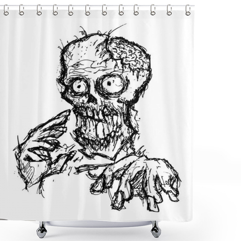 Personality  Sketchy Mummy Shower Curtains