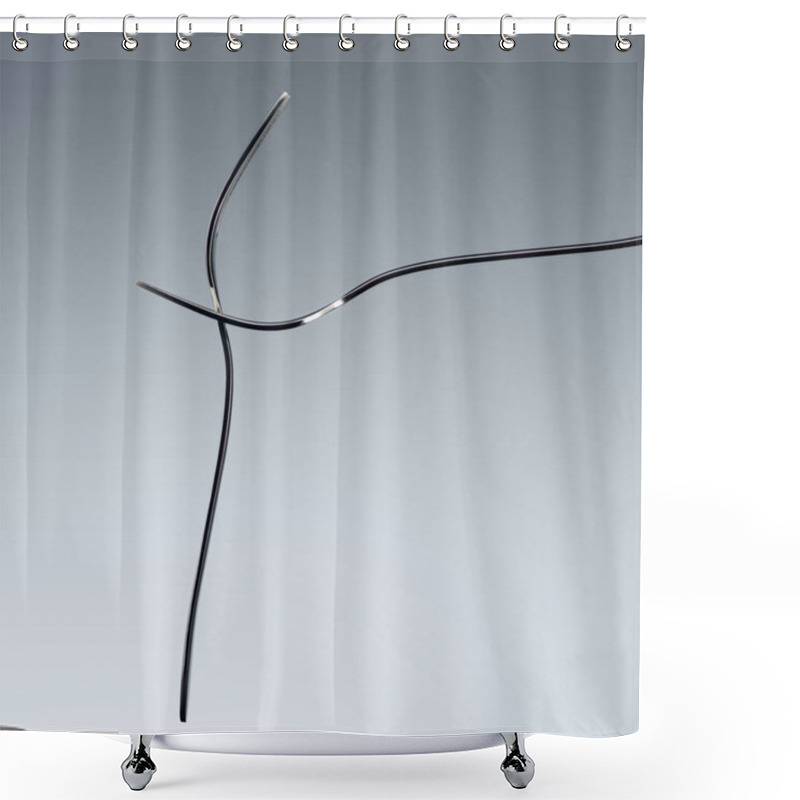 Personality  Two Forks With Two Tines Isolated On Grey Shower Curtains