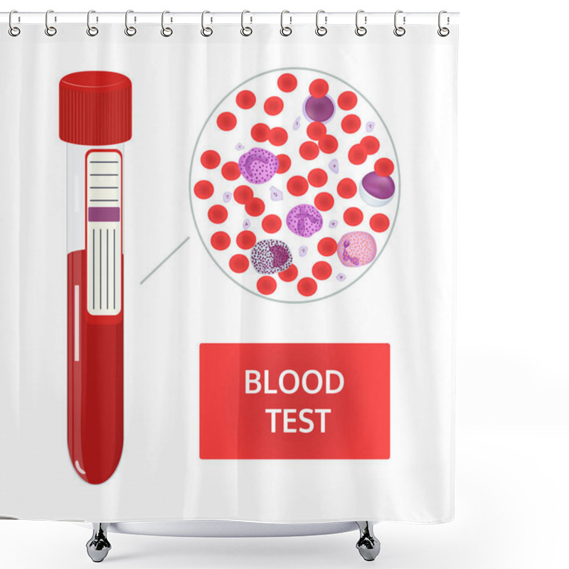 Personality  Composition Of Blood. Vector Image. Shower Curtains