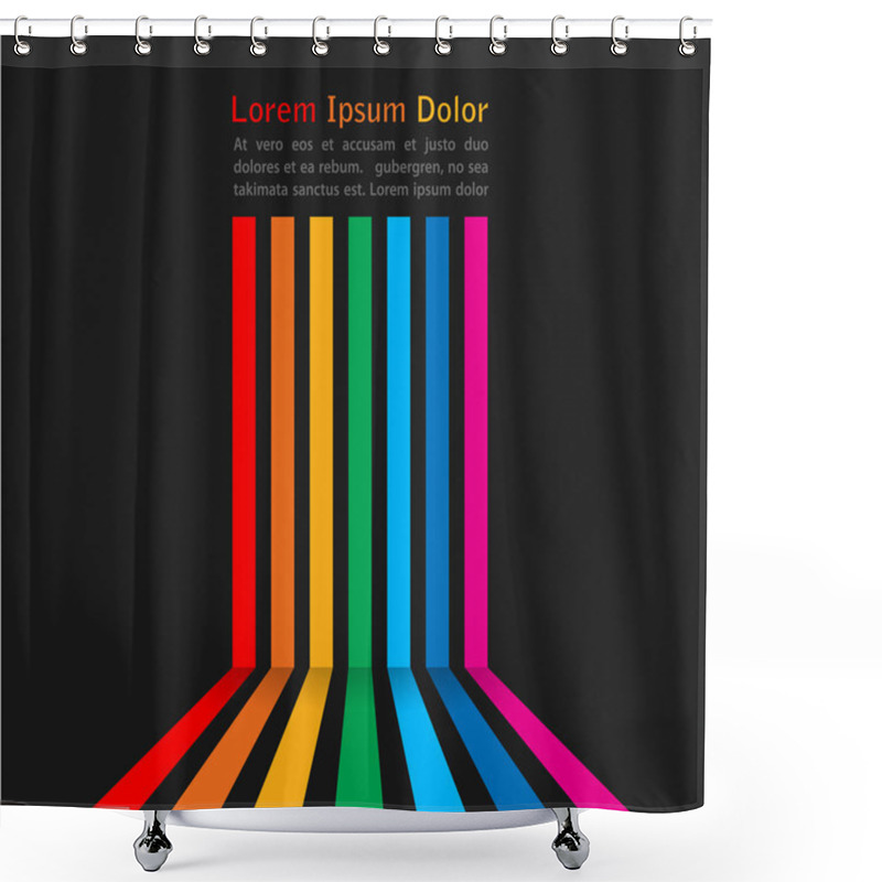 Personality  Rainbow Stripes On Dark Background Shower Curtains