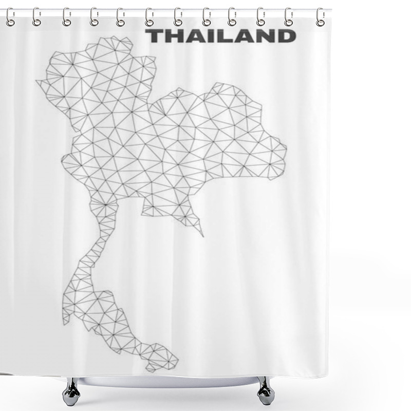 Personality  Vector Polygonal Mesh Thailand Map Shower Curtains