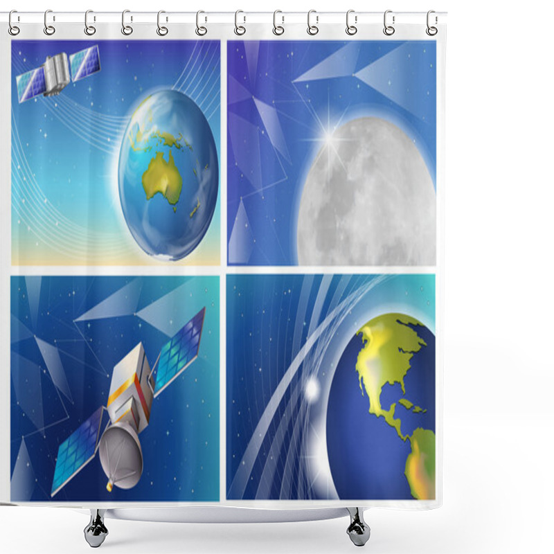 Personality  Satellite Images Shower Curtains