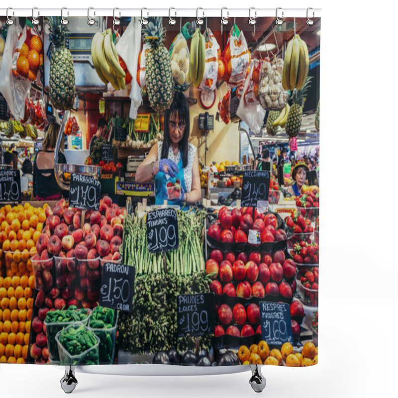 Personality  Market In Barcelona Shower Curtains