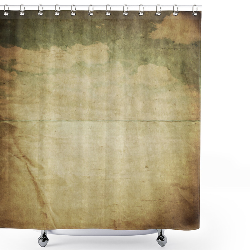 Personality  Old Paper Background With Delicate Grunge Texture And Blue Sky  Shower Curtains