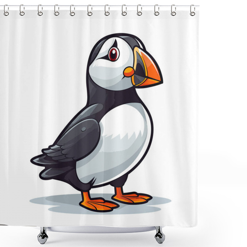 Personality  A Black And White Bird With An Orange Beak Shower Curtains