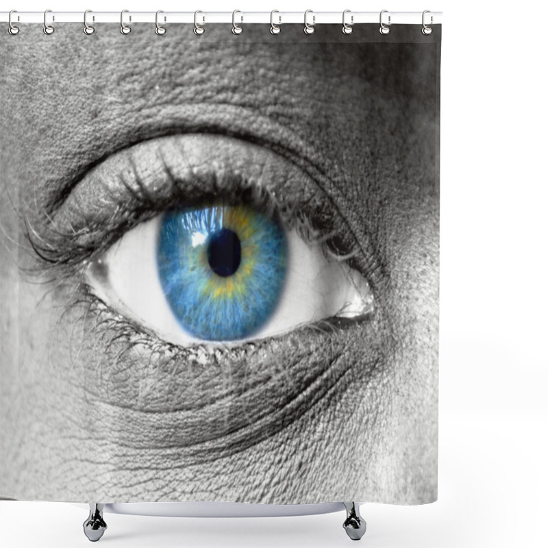 Personality  Blue Eye Extreme Close Up  Shower Curtains