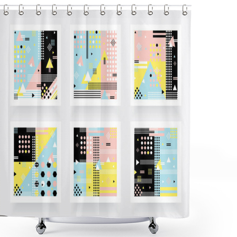 Personality  Set Of Memphis Style Patterns Shower Curtains