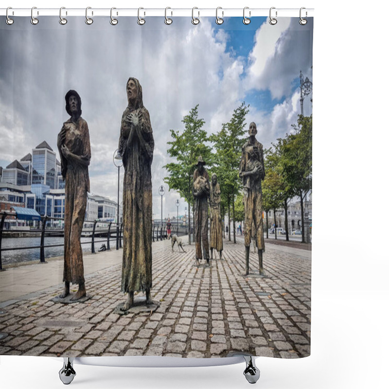 Personality  DUBLIN, IRELAND - August 4th, 2019: The Famine Statues In Dublin Shower Curtains