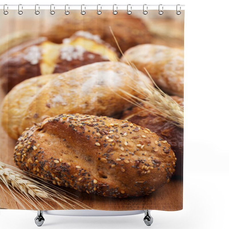 Personality  Various Healthy Bread Shower Curtains