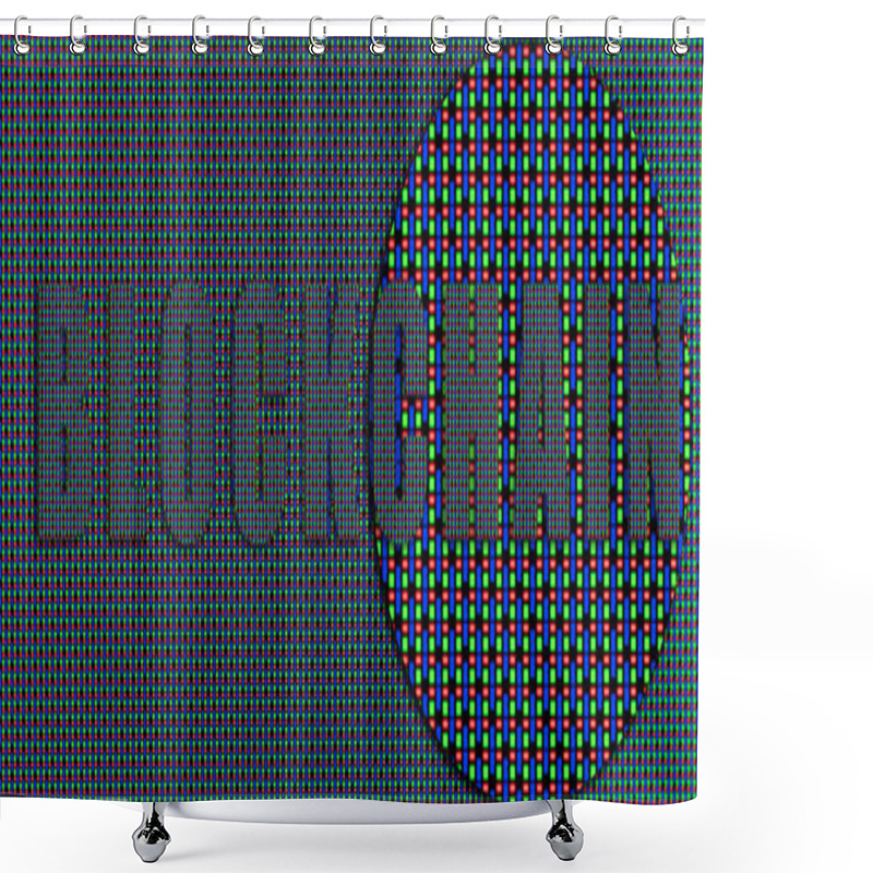 Personality  Blockchain Text Over Oled Screen Macro Pattern Shower Curtains