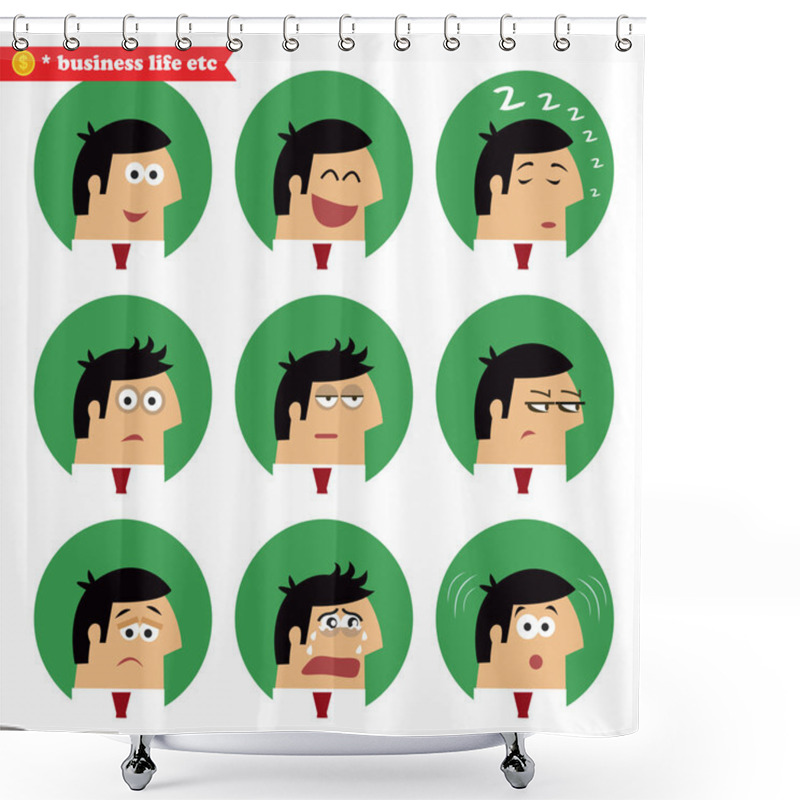 Personality  Business Facial Emotions Shower Curtains