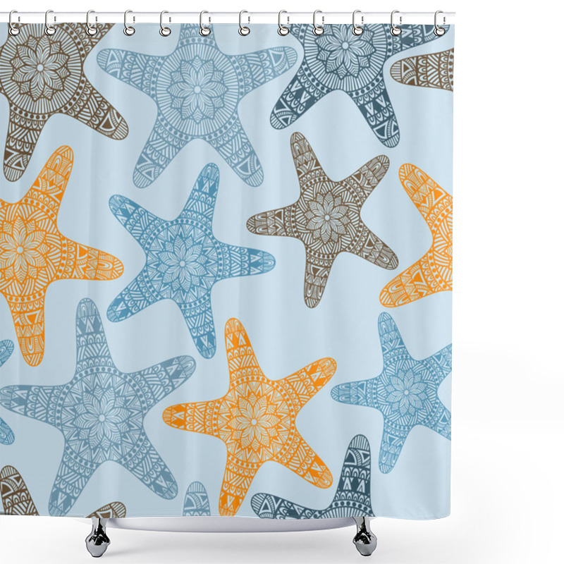 Personality  Pattern With Doodle Stars Shower Curtains