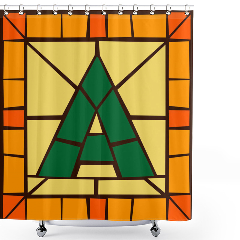 Personality  A - Mosaic Alphabet Capital Letters Shower Curtains