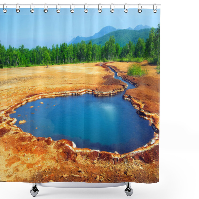 Personality  Hot Springs At The Foot Of The Mountain Shower Curtains