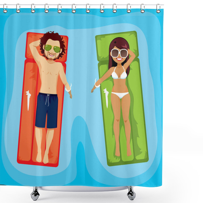 Personality  Couple Inflatable Swimming Pool Shower Curtains