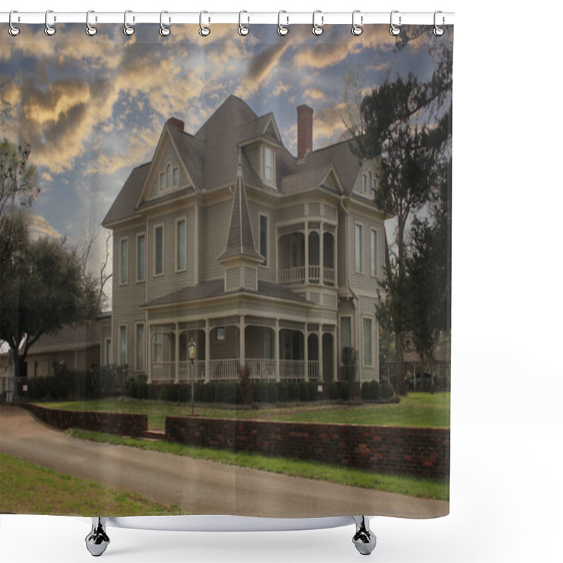 Personality  Historic Victorian Mansion Located In Rural East Texas With Blue Sky Shower Curtains