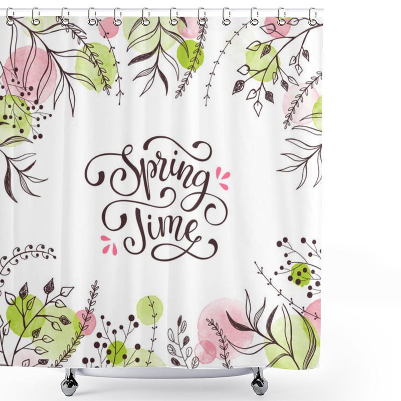 Personality  Spring Time Greeting Card Shower Curtains