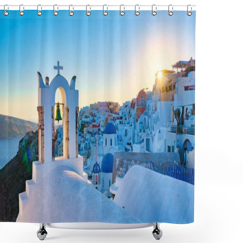 Personality  Oia Santorini Greece In The Evening During Sunset, A Traditional Greek Village In Santorini. Shower Curtains