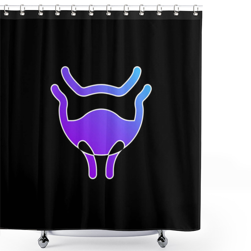 Personality  Bladder Blue Gradient Vector Icon Shower Curtains