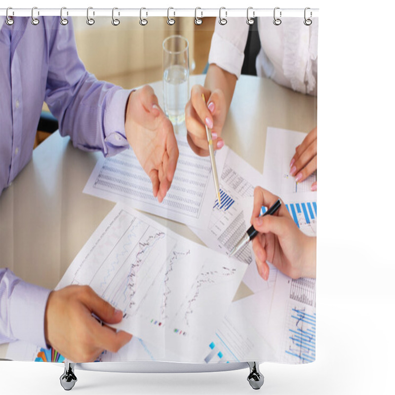 Personality  Financial And Business Documents On The Table Shower Curtains