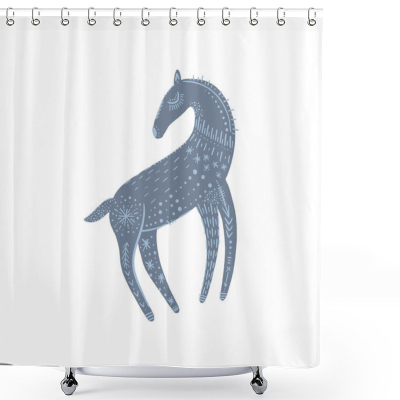 Personality  Nursery Poster With Ornate Animal, Deer Girl Without Horns. Forest Inhabitant Shower Curtains