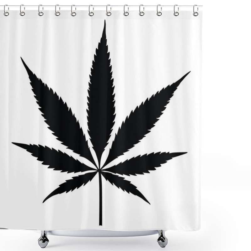 Personality  Vector Cannabis Leaf Silhouette. Marijuana. Shower Curtains