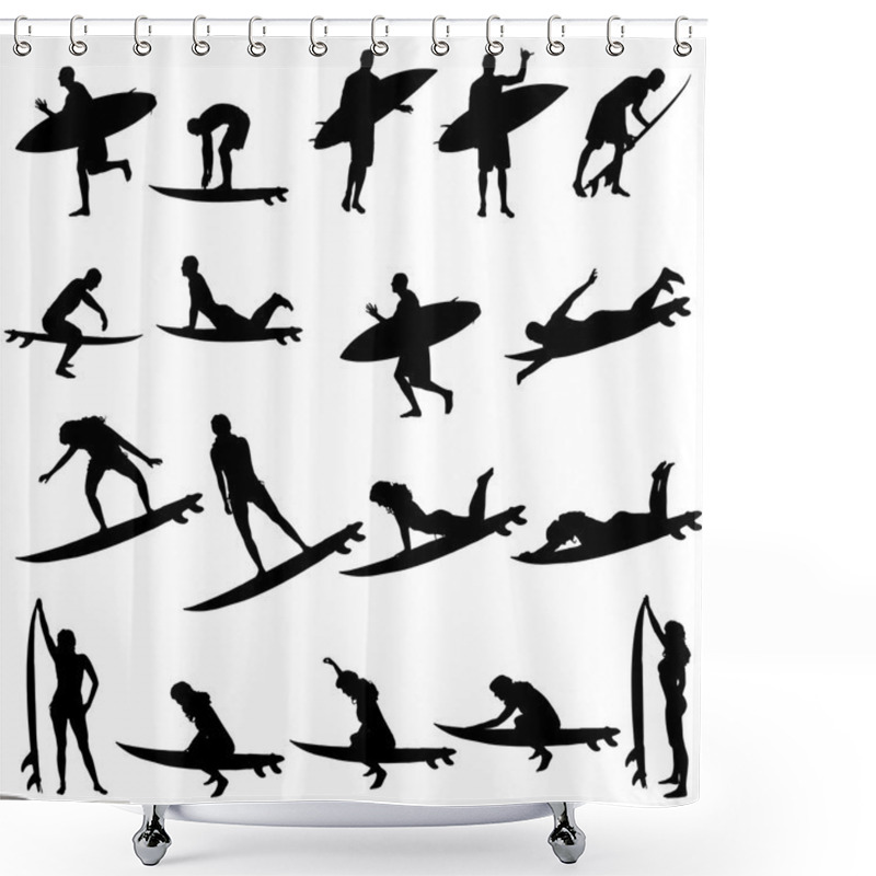 Personality  Vector Silhouette Of A People. Shower Curtains