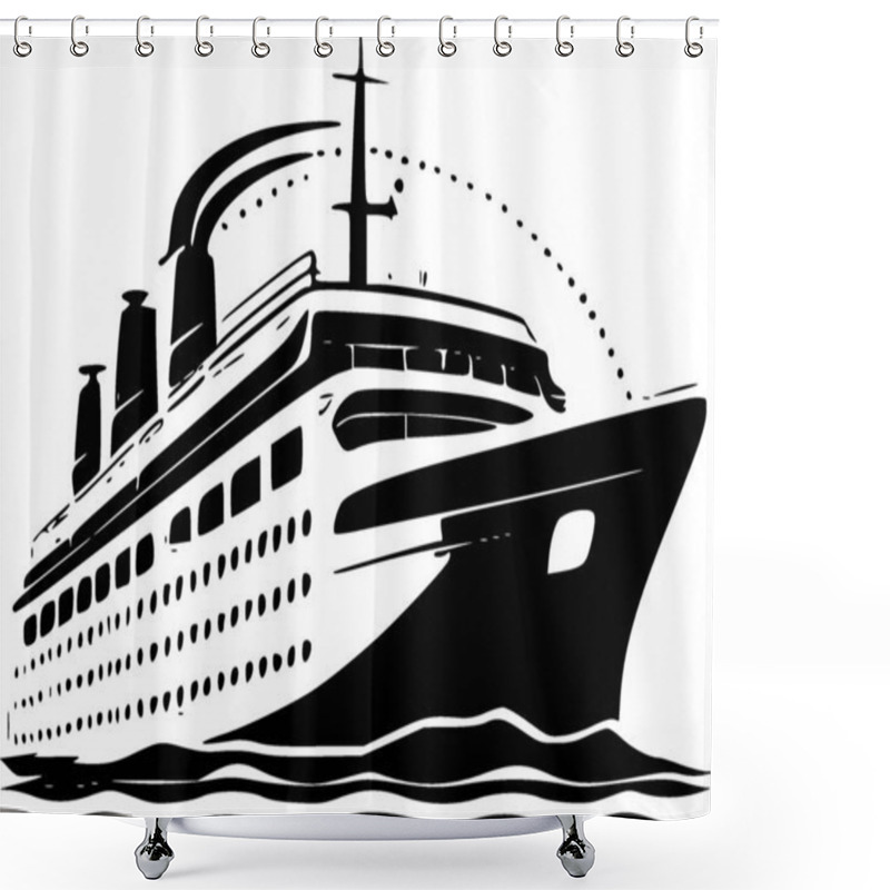 Personality  Cruise - Minimalist And Simple Silhouette - Vector Illustration Shower Curtains