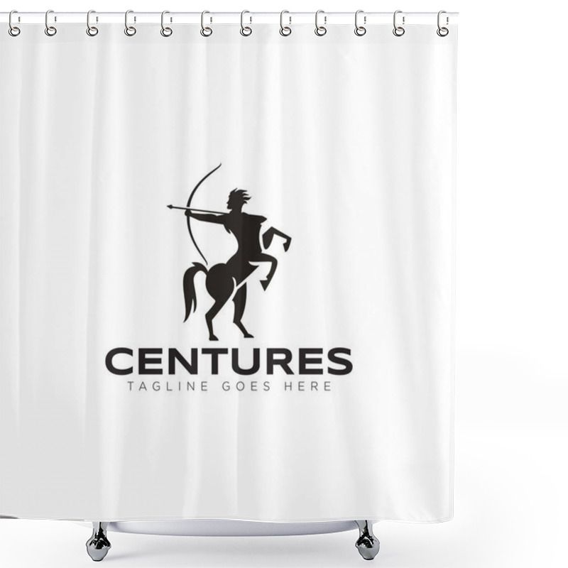 Personality  Centures Logo, With Archer And Centaurus Vector Shower Curtains