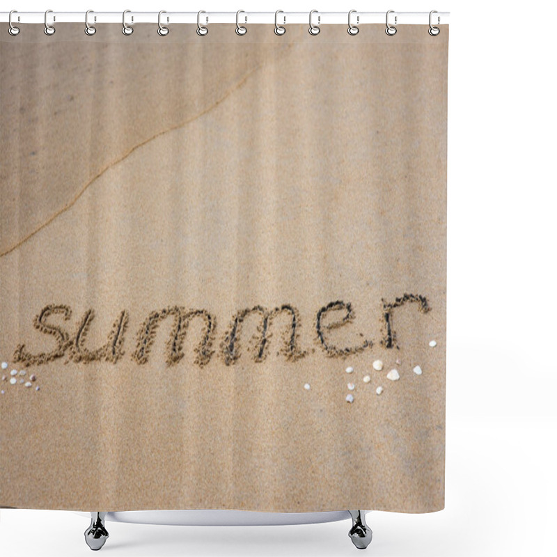 Personality  Summer Inscription On Sand Shower Curtains